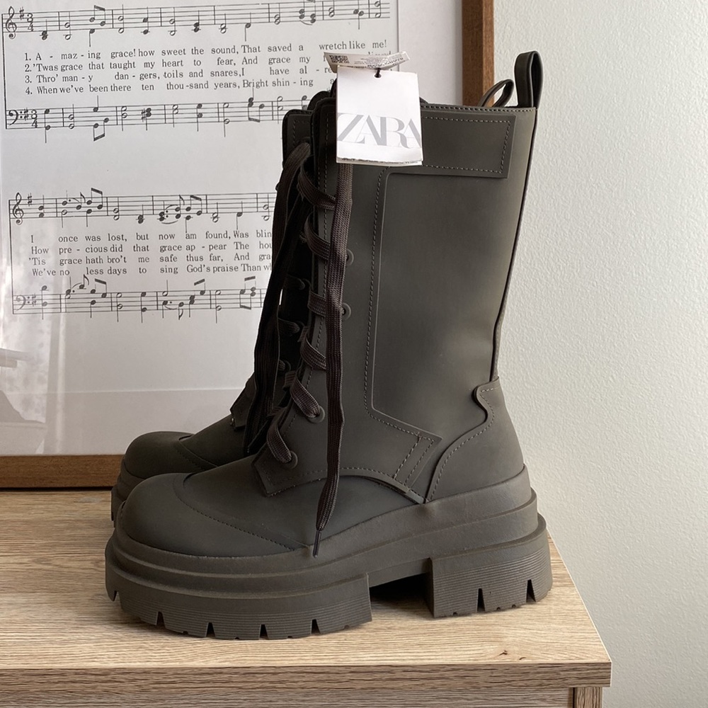 Zara Chunky Combat Boots NWT